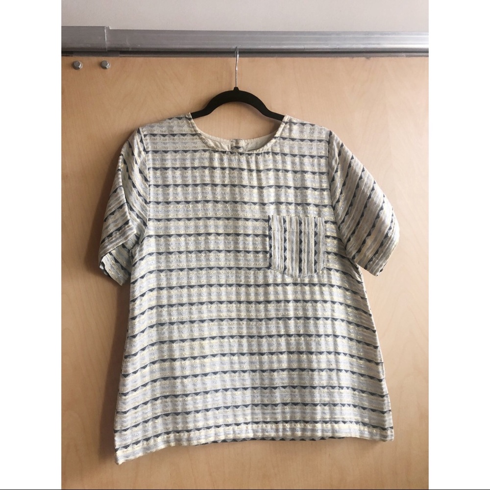 🌟 Ace & Jig Luxor Pocket Tee in Metallic, Sz. M EUC!